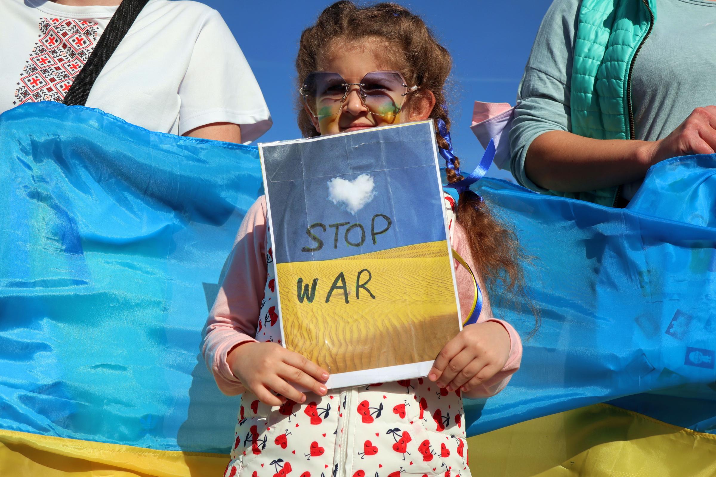 Ukraina - A shot of the Ukrainian community's protest against the...