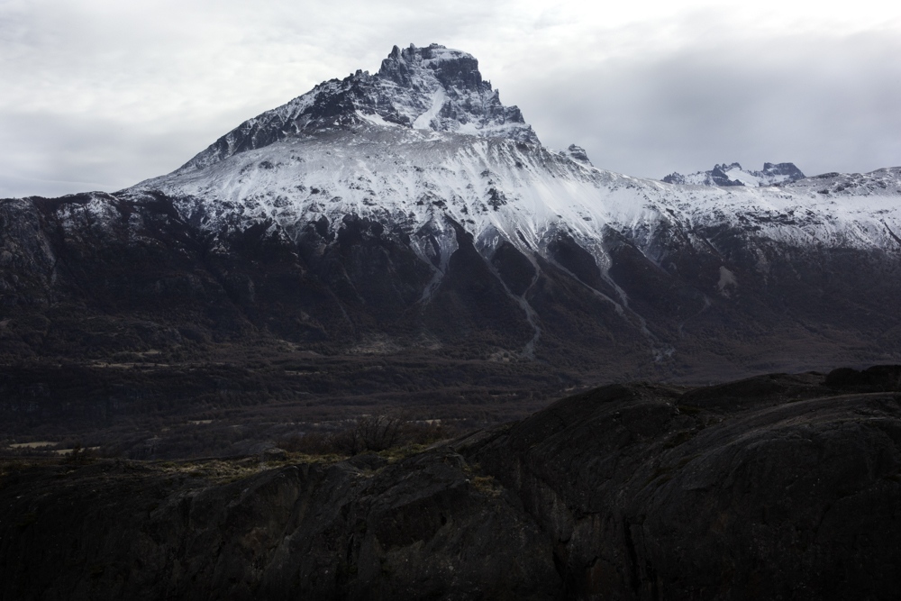 La Ultima Mirada  -  The snow covered mountain top. The chilean Patagonia is...