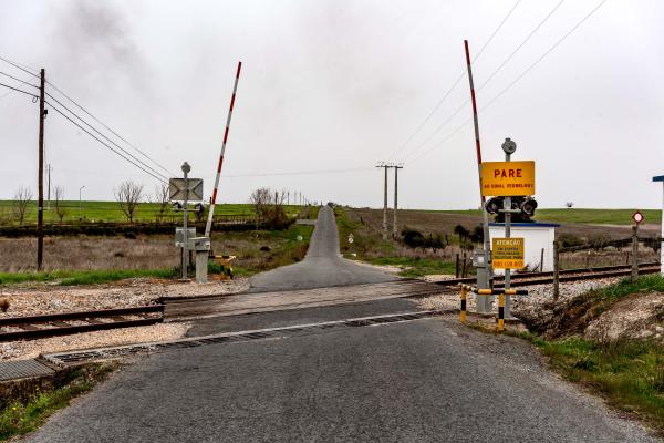 Climate Change Hits Southern Europe - Portugal, Ourique, 2022/02/04. Train tracks for the Neves...