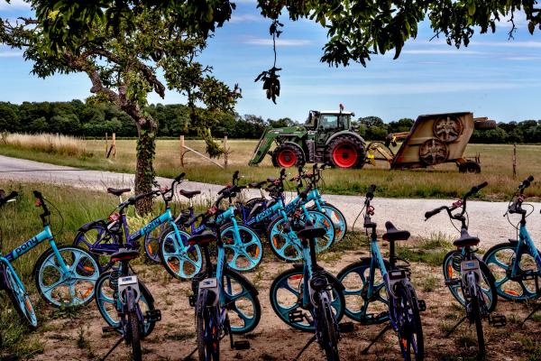 Hectar, an attempt to reinvent the farm - France, Levis Saint Nom, 2022/06/29. Shared bicycles...
