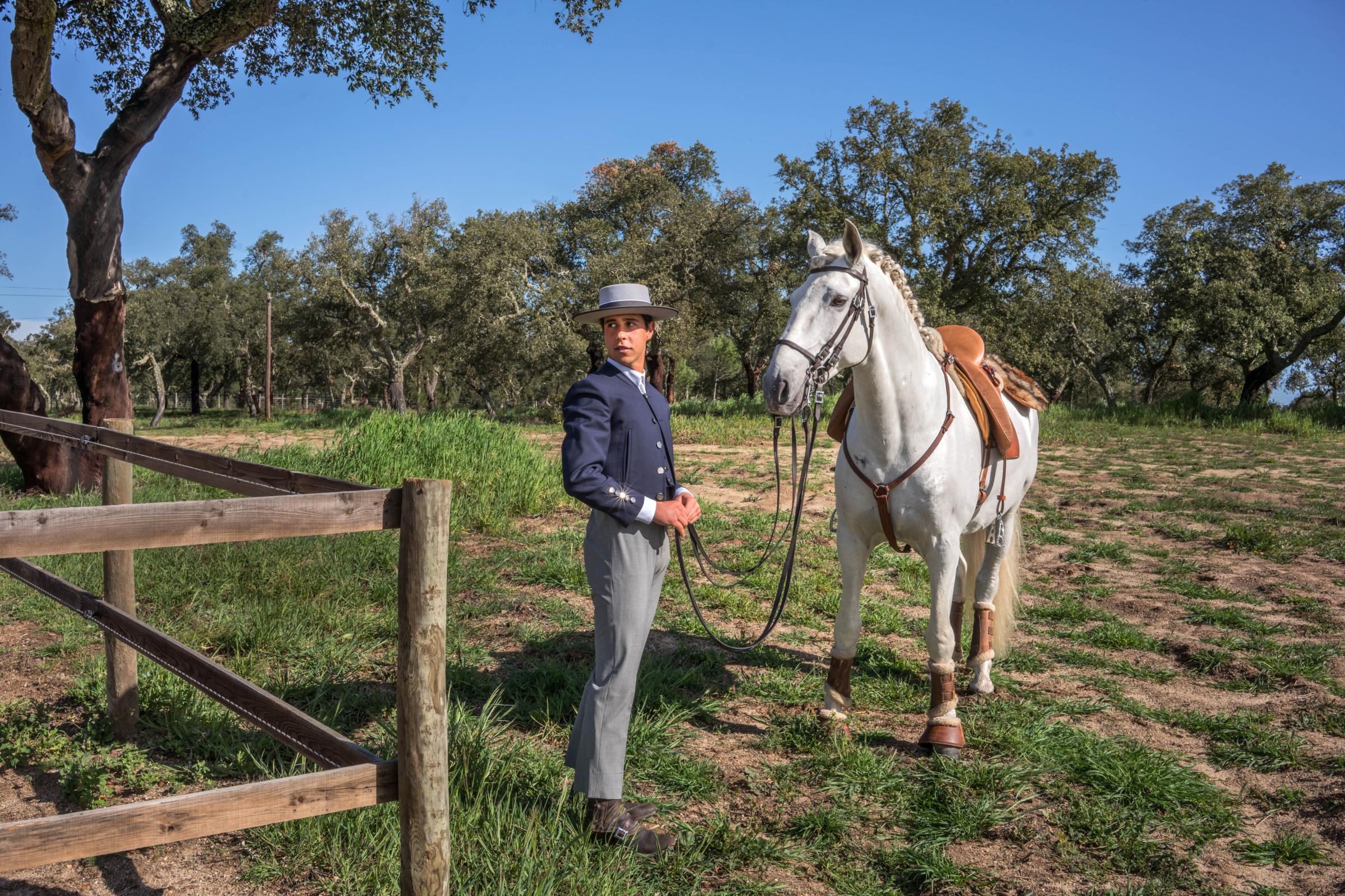 Portraits - Rider Carlos Maldonado and Destino, a Lusitano horse bred...