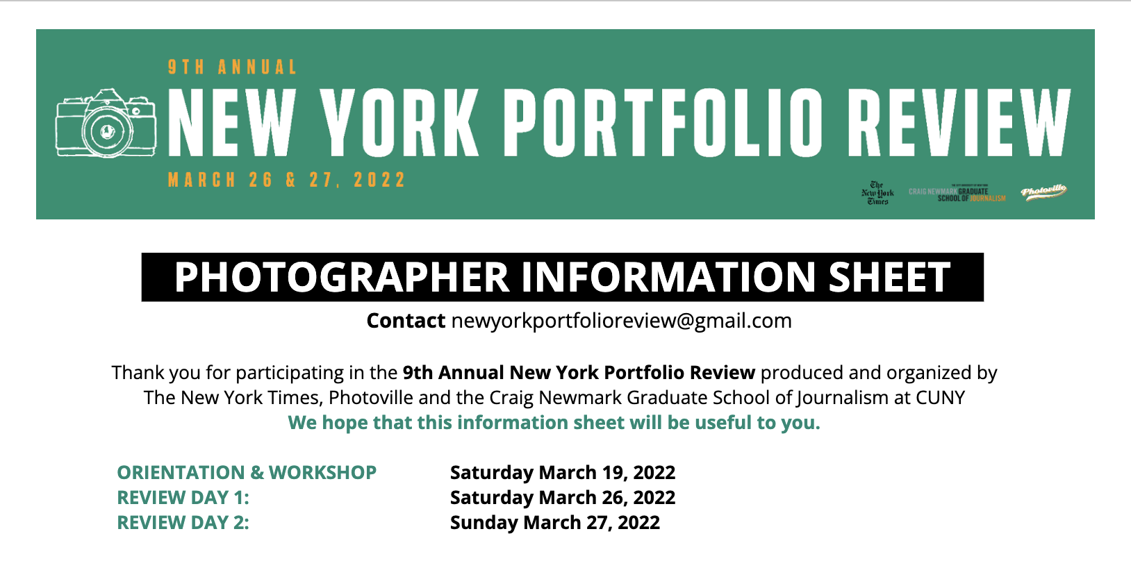 9th New York Portfolio Review