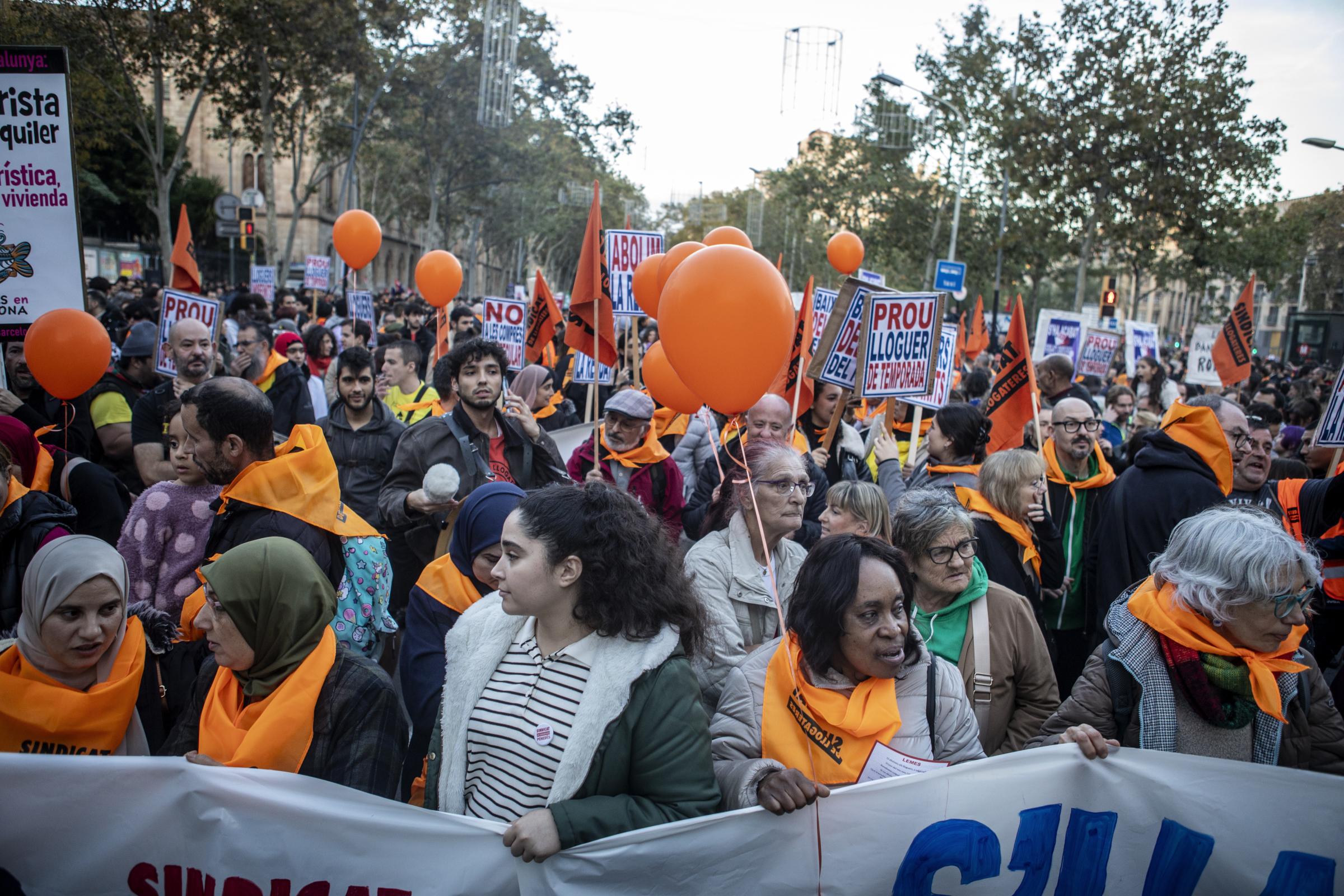 A historic demonstration against unattainable rental prices collapses Barcelona