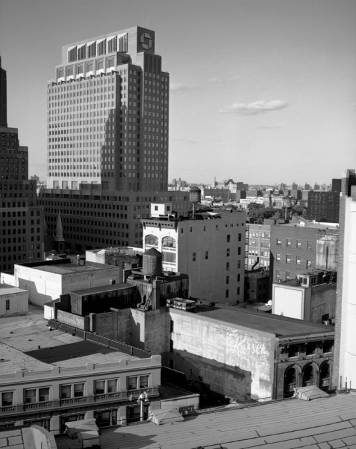 Image from B'klyn Changes -  Rooftop view Fulton and Bridge Streets, looking East...