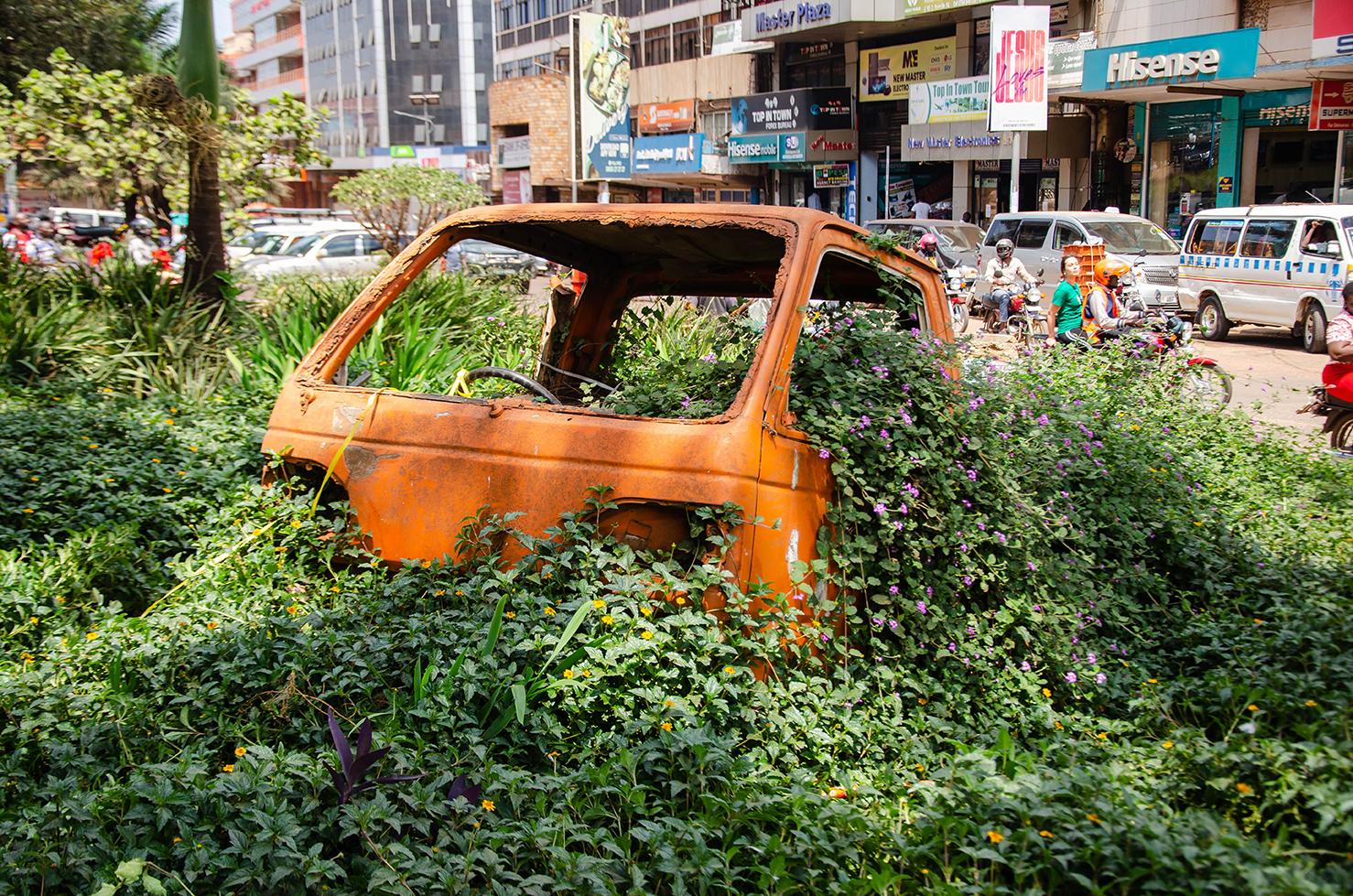 The Uncelebrated Climate activists (Ongoing) -  An old metallic car body within the city centre of...