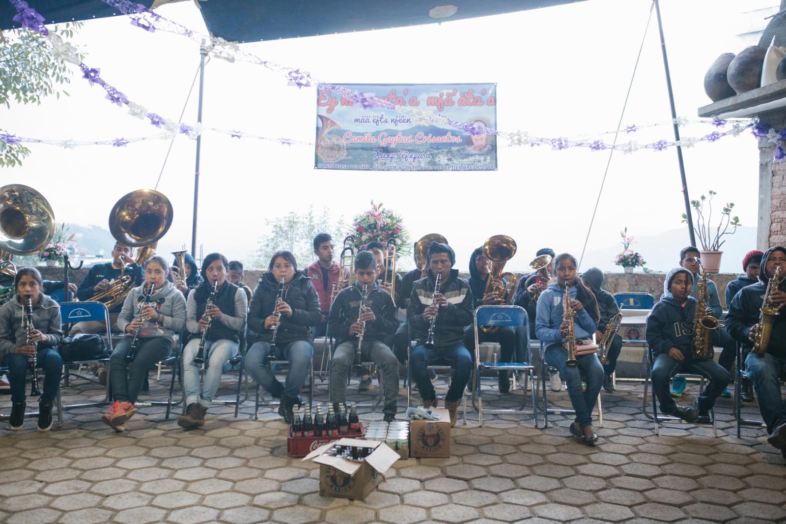 Image from Basketball in the Sierra Norte of Oaxaca - A philharmonic band from a neighboring Mixe town plays in...