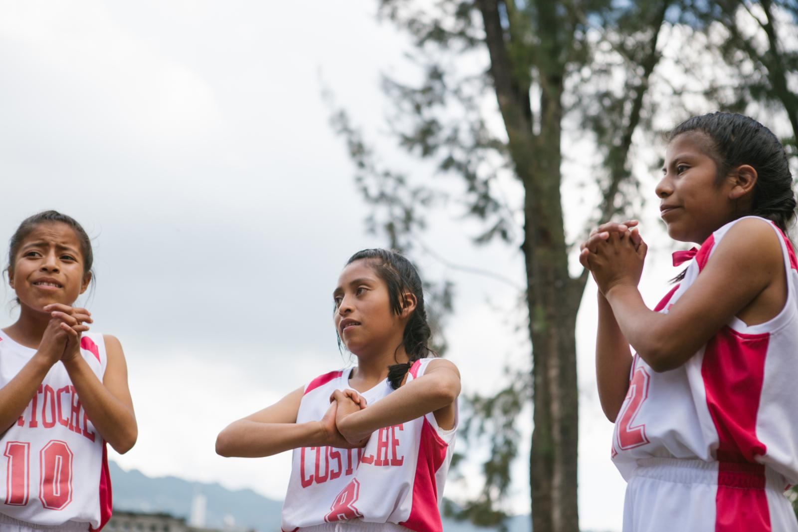 Image from Basketball in the Sierra Norte of Oaxaca - Basketball players of Team Costoche warm up before their...