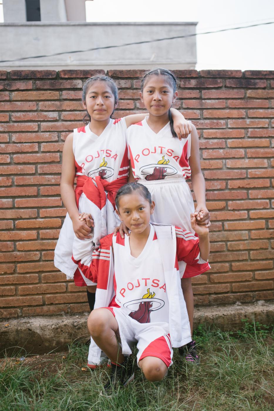 Image from Basketball in the Sierra Norte of Oaxaca - Brisceyda Martinez Antonio (left to right),10, Mayra...