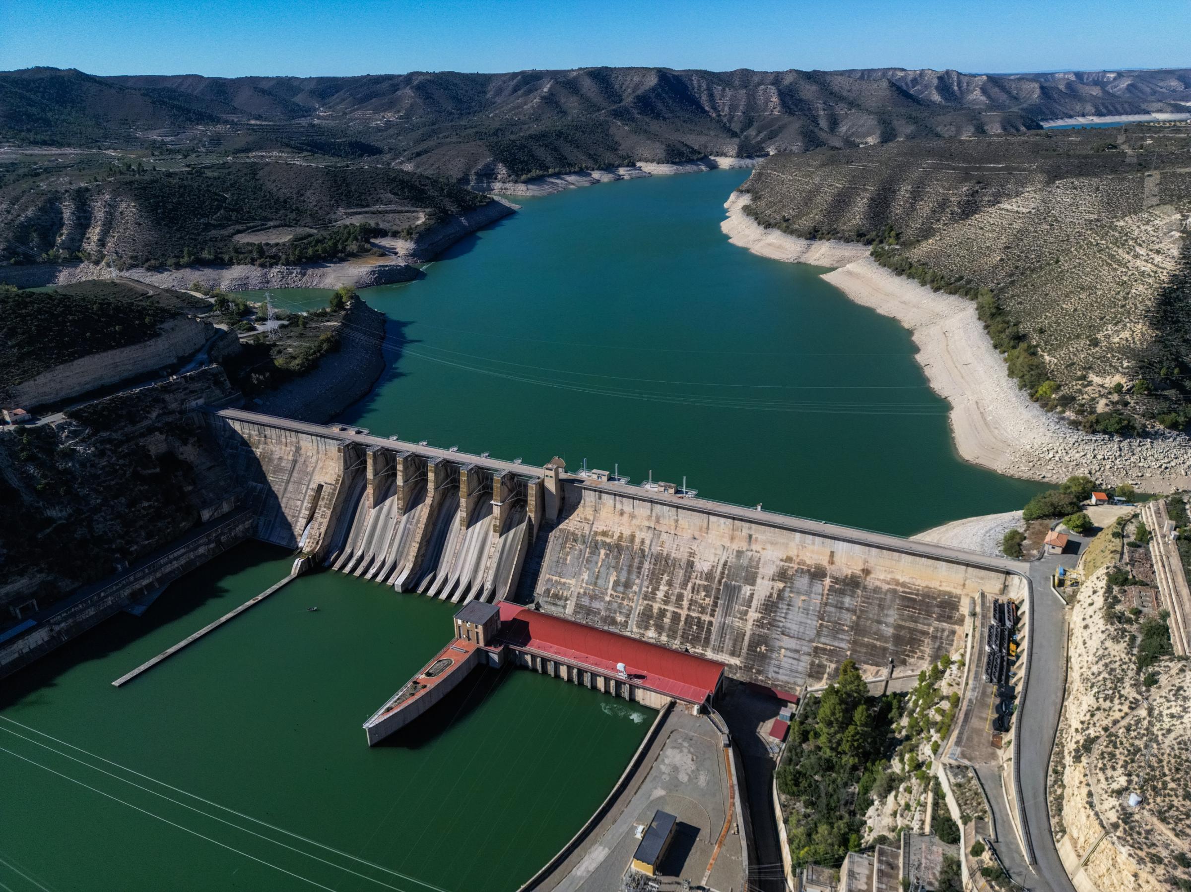 Spain's Drought Threatens Electricity Production At Mequinenza Plant - MEQUINENZA, SPAIN - NOVEMBER 05: the Mequinenza...