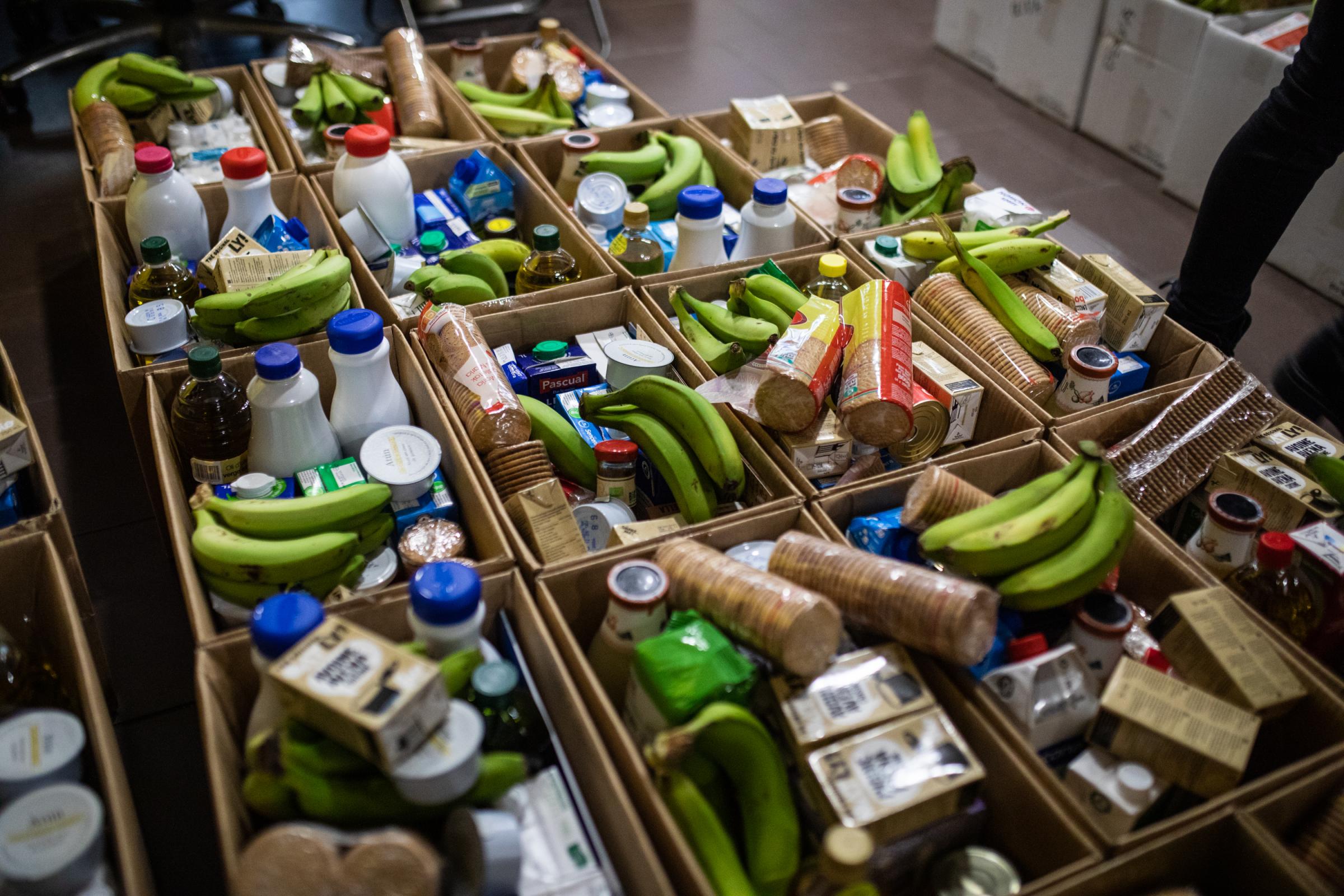 Ukrainian Refugee Association Collects Food And Basic Necessities - BARCELONA, SPAIN - FEBRUARY 09: <> on February 9,...