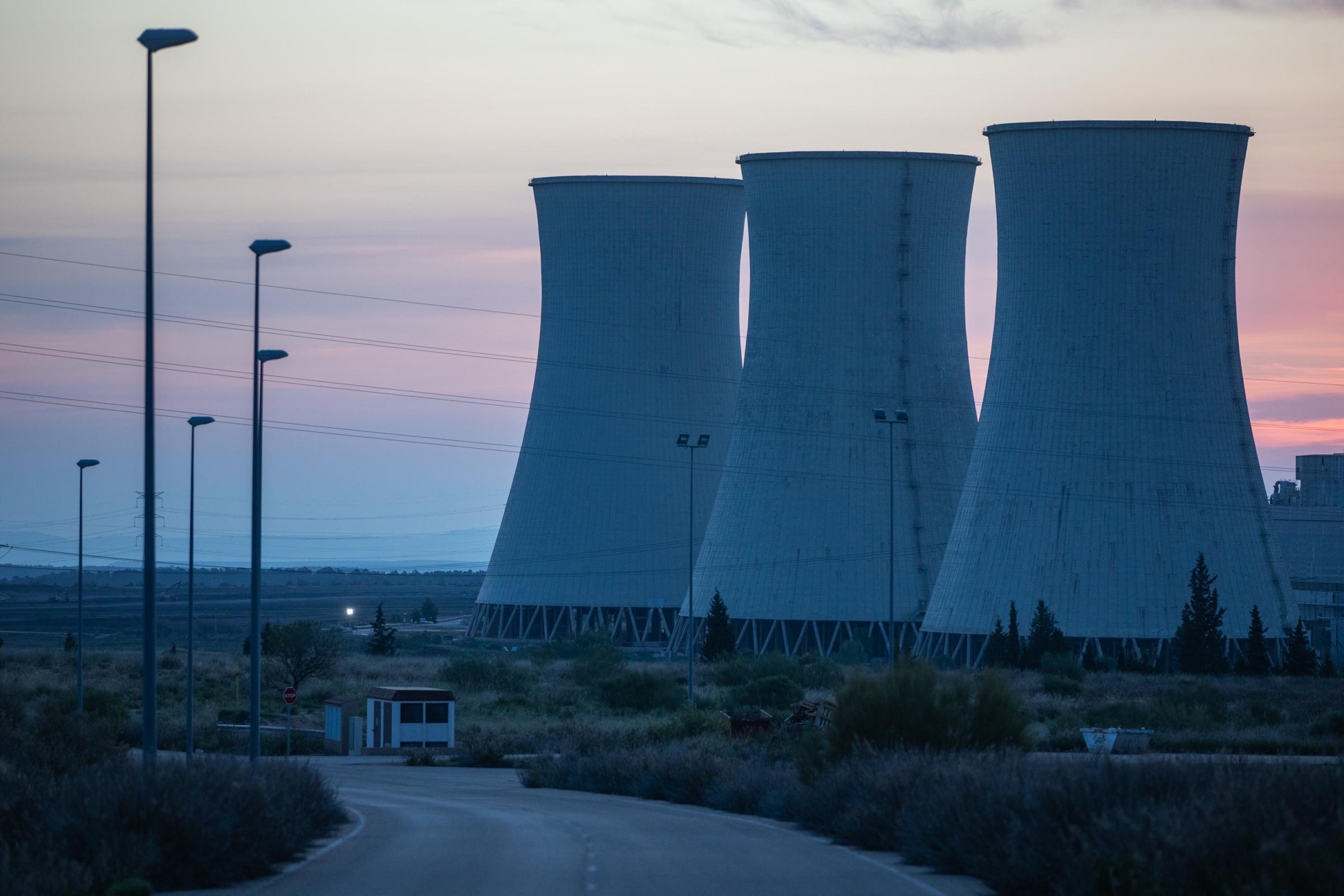 Demolition Of Andorra's Thermal Power Plants - ANDORRA, SPAIN - MAY 13: Sunrise at the thermal power...