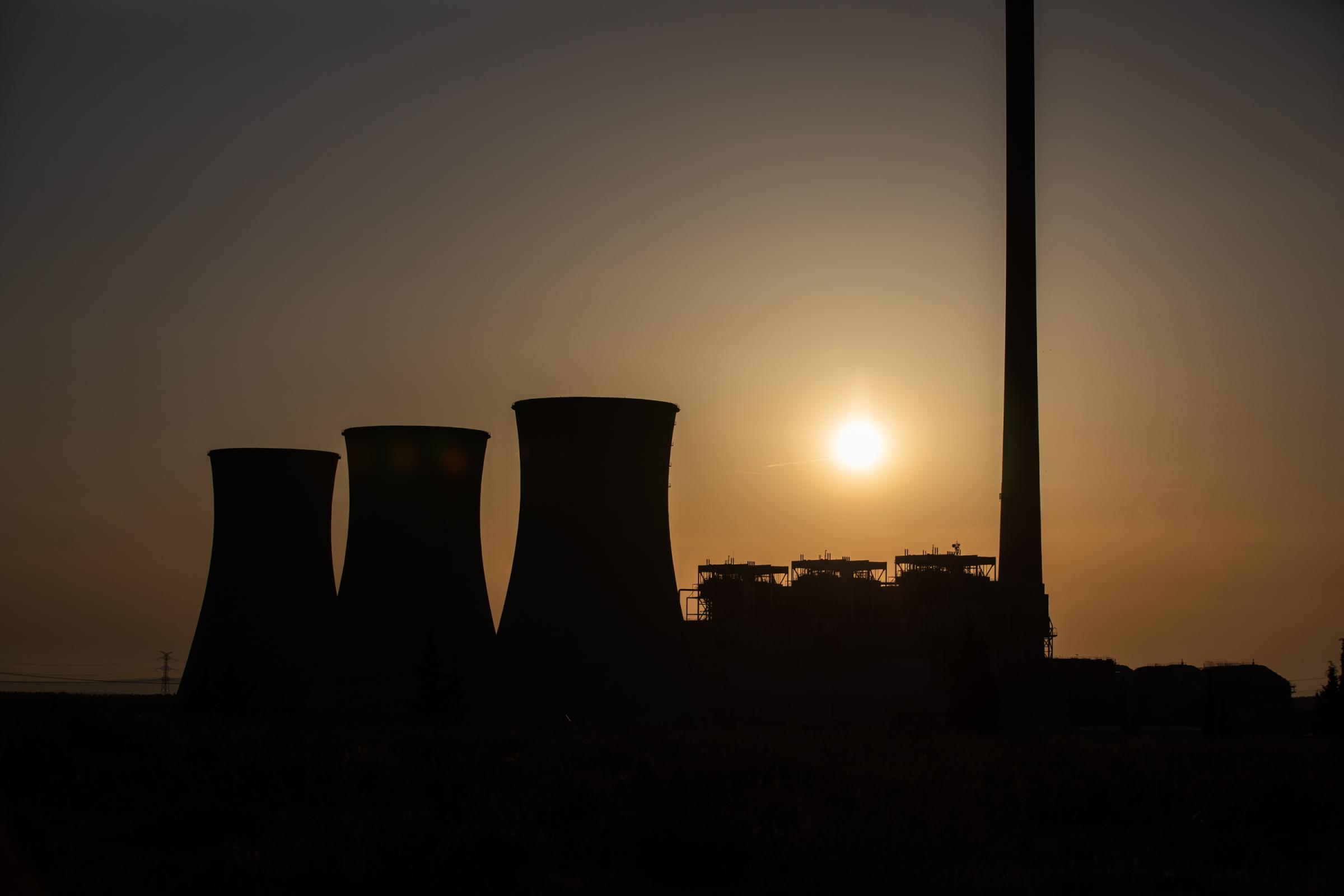 Demolition Of Andorra's Thermal Power Plants - ANDORRA, SPAIN - MAY 13: Sunrise at the thermal power...