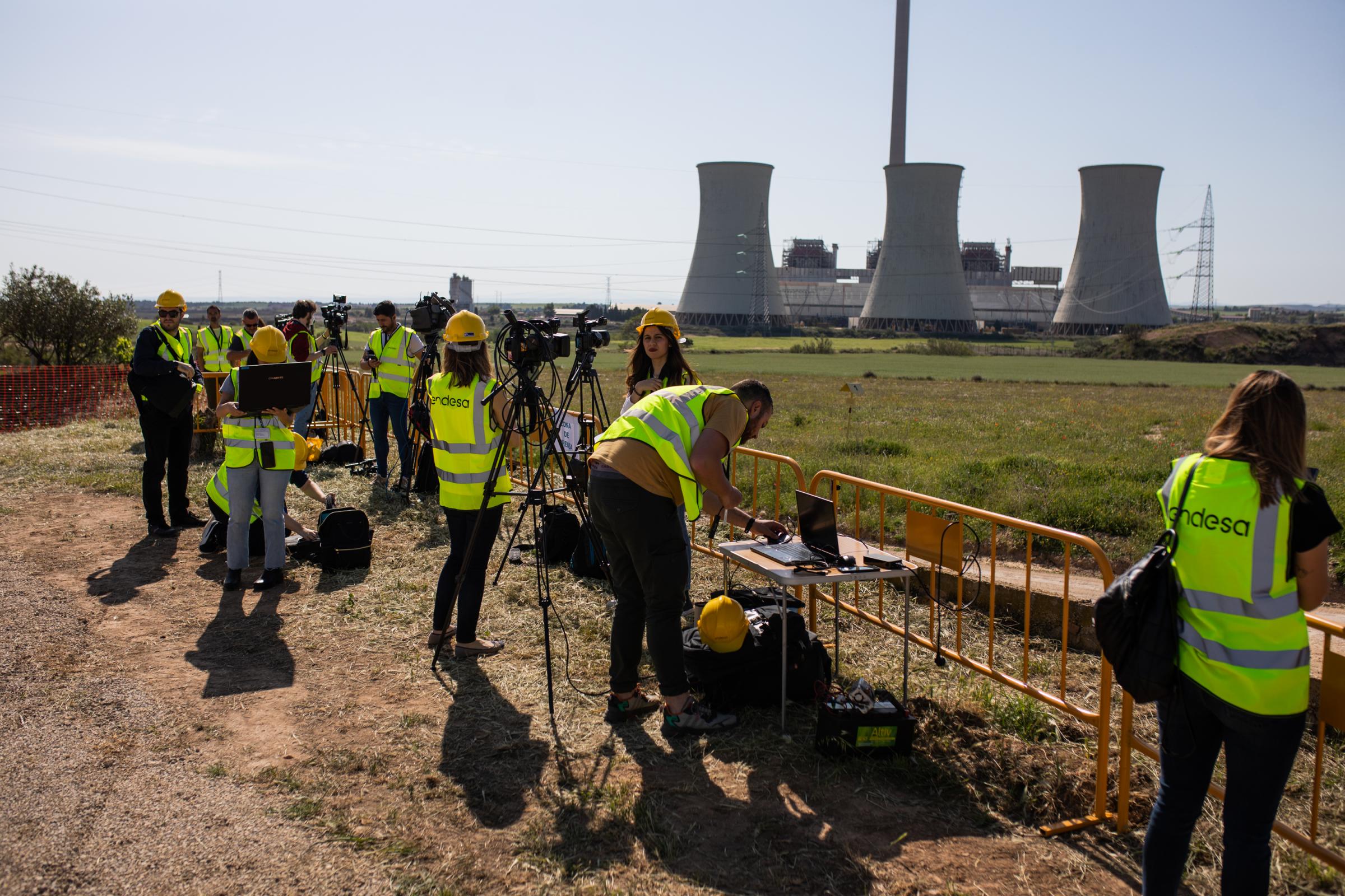 Demolition Of Andorra's Thermal Power Plants - ANDORRA, SPAIN - 13 MAY: More than 30 media have been...