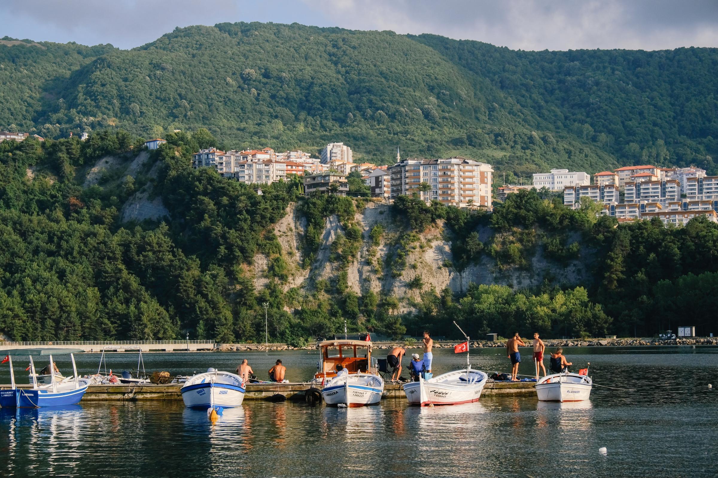 A Road Less Travelled: Turkey's Black Sea Coast - Fishermen returning from a day's work in Amasra, on...