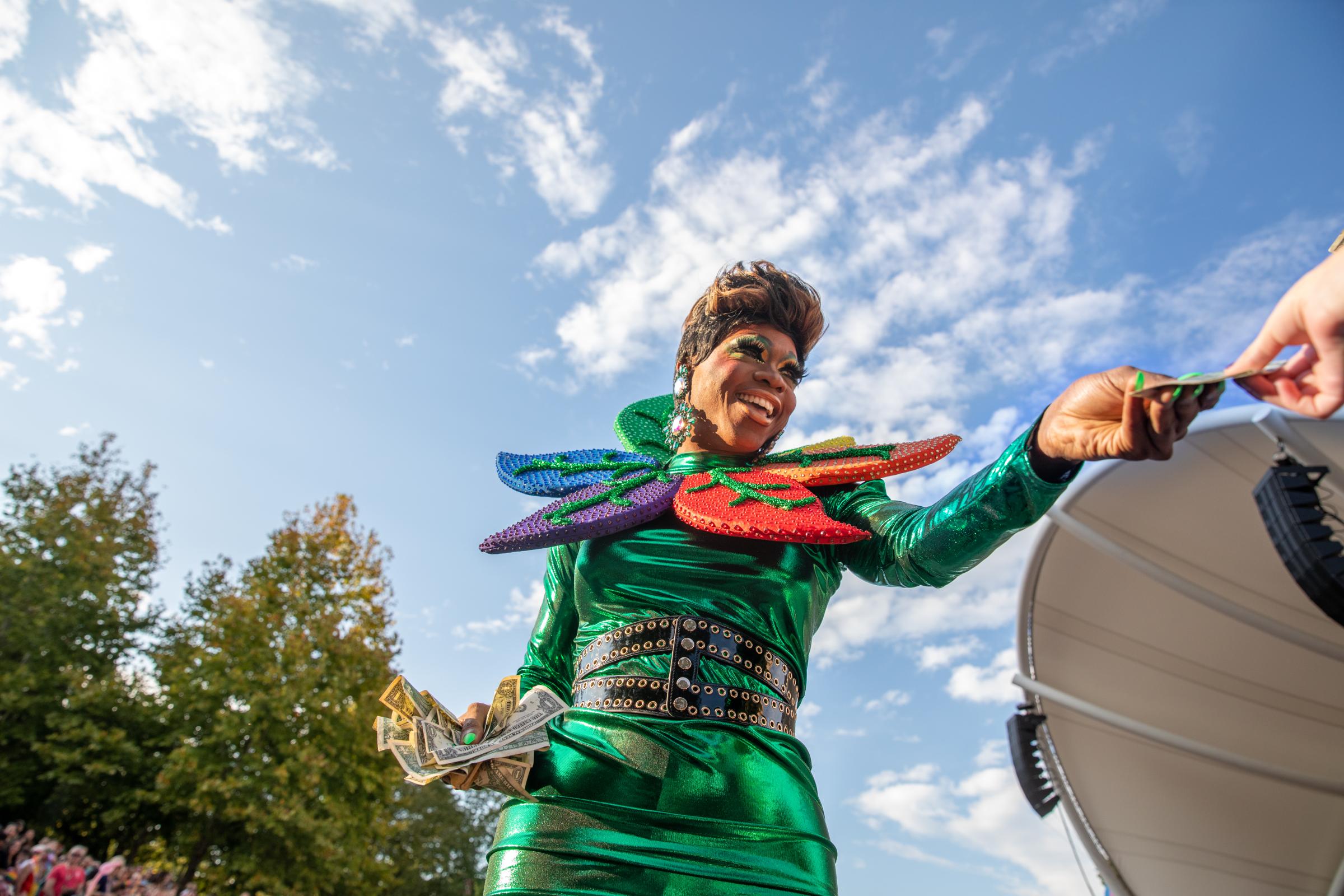 Blue Ridge Pride Festival 2022 - Drag queen performers collected tips from excited attendees.