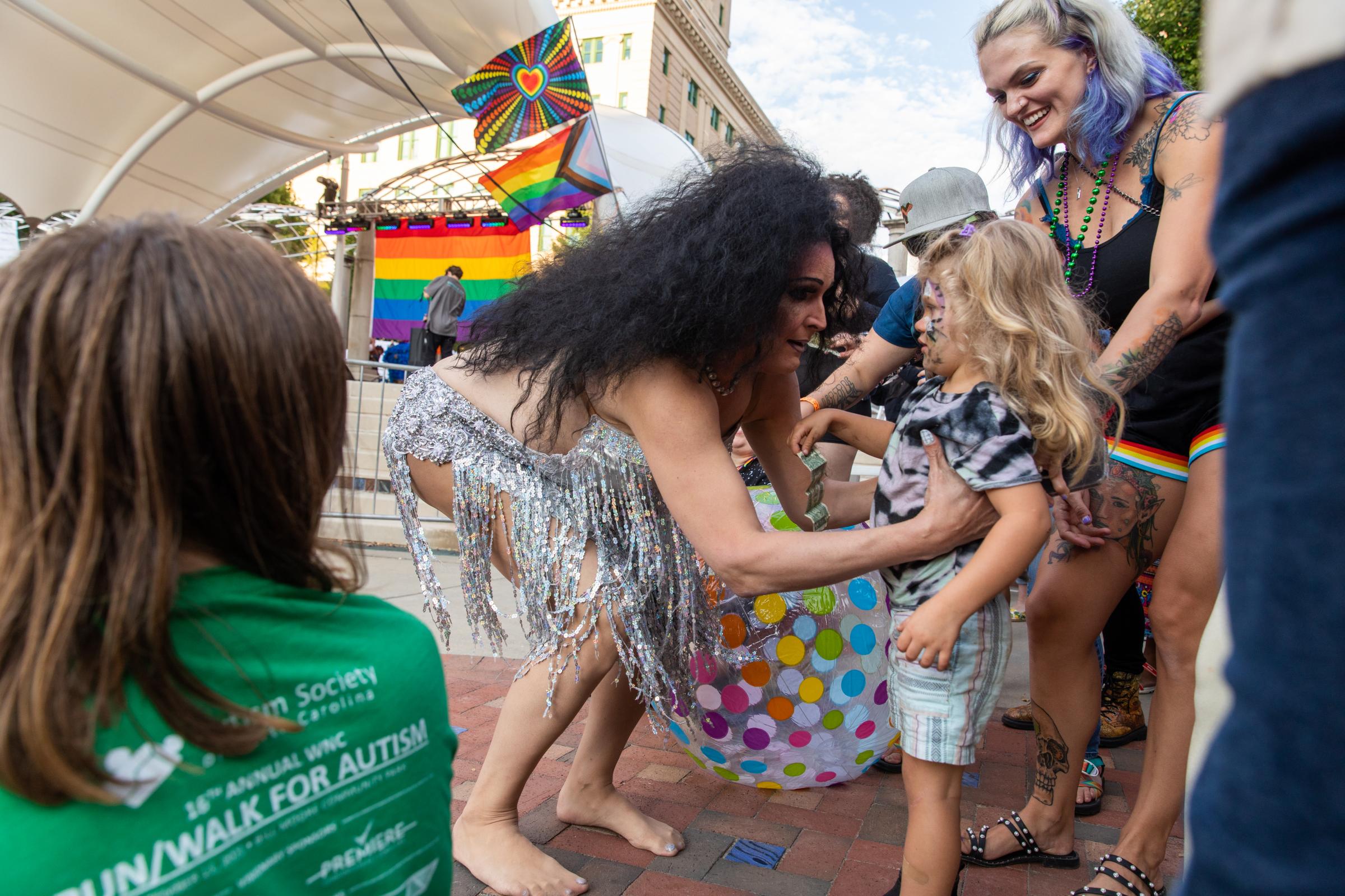 Blue Ridge Pride Festival 2022 - Families cheered on the drag performers.