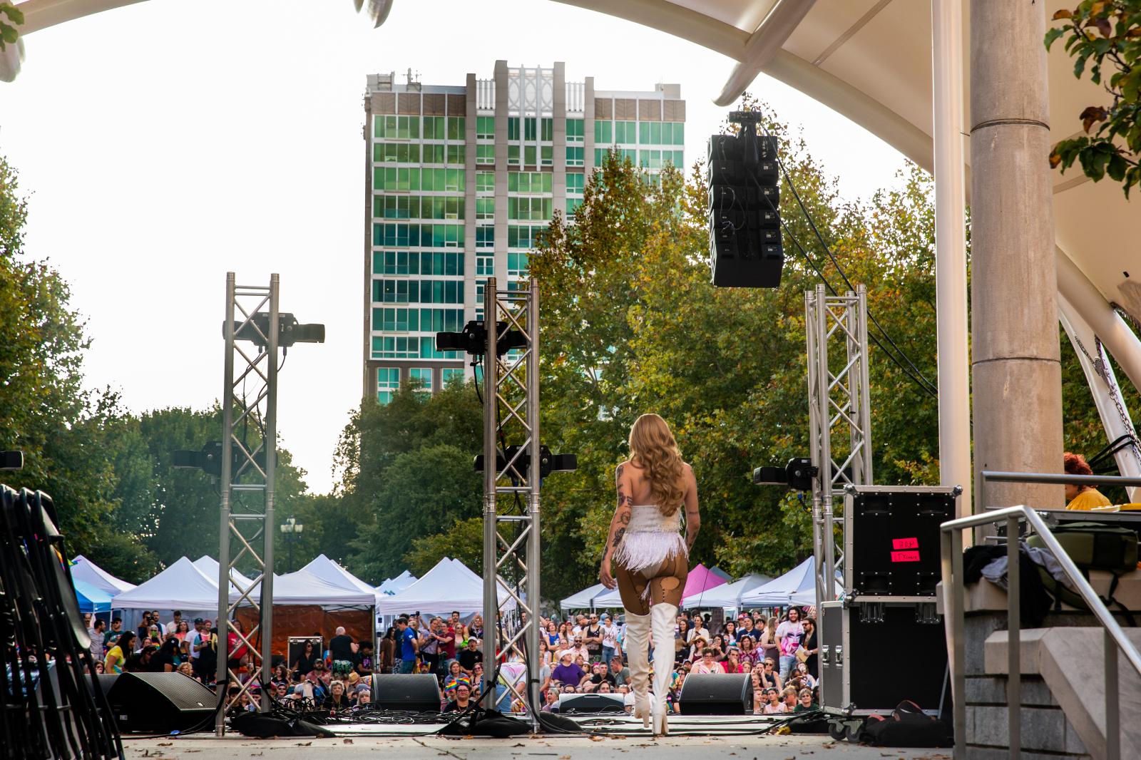 Taking the Stage at the Blue Ridge Pride Festival Drag Performance | Buy this image