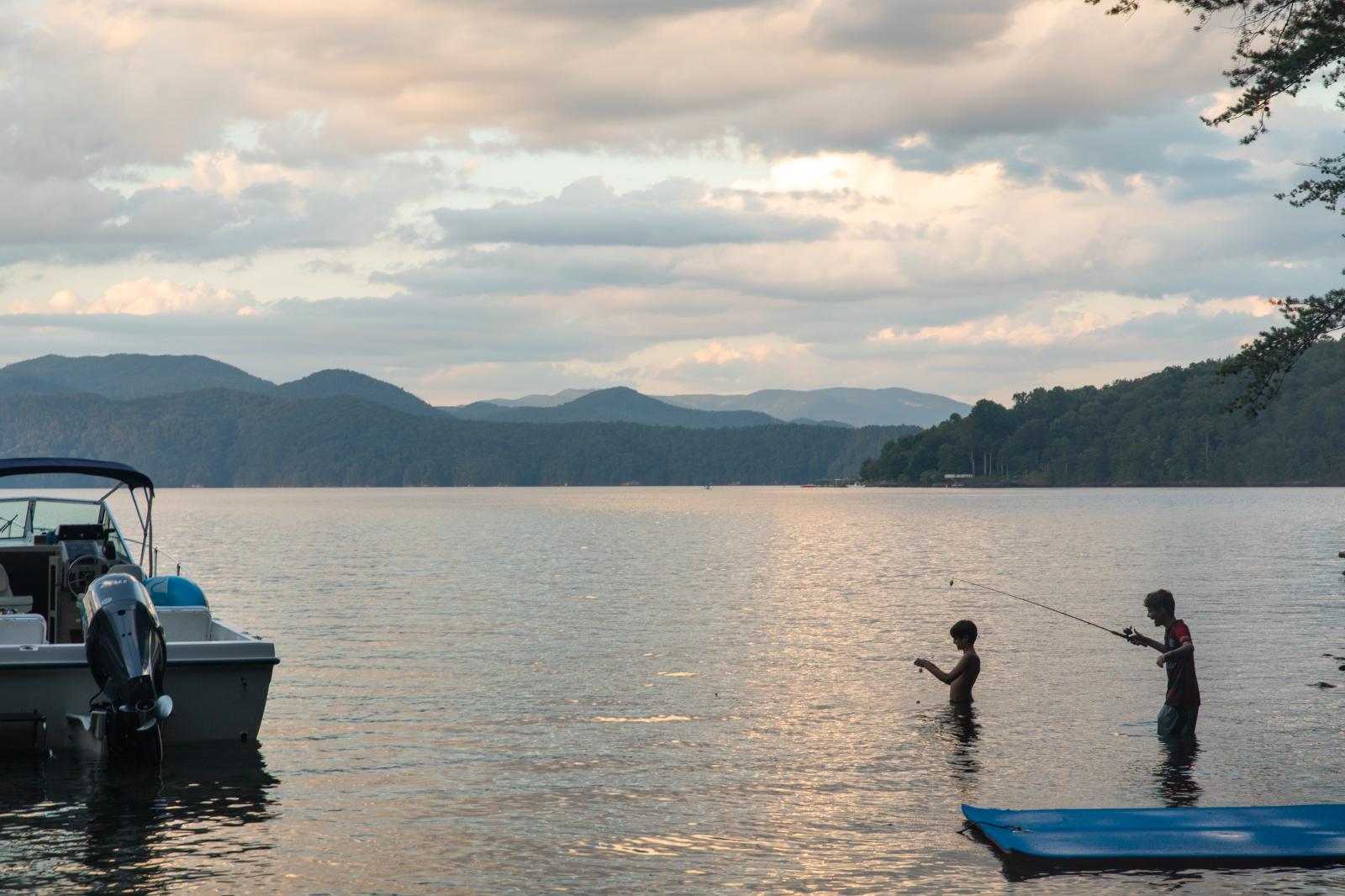 Fishing in Lake Jocassee, South Carolina