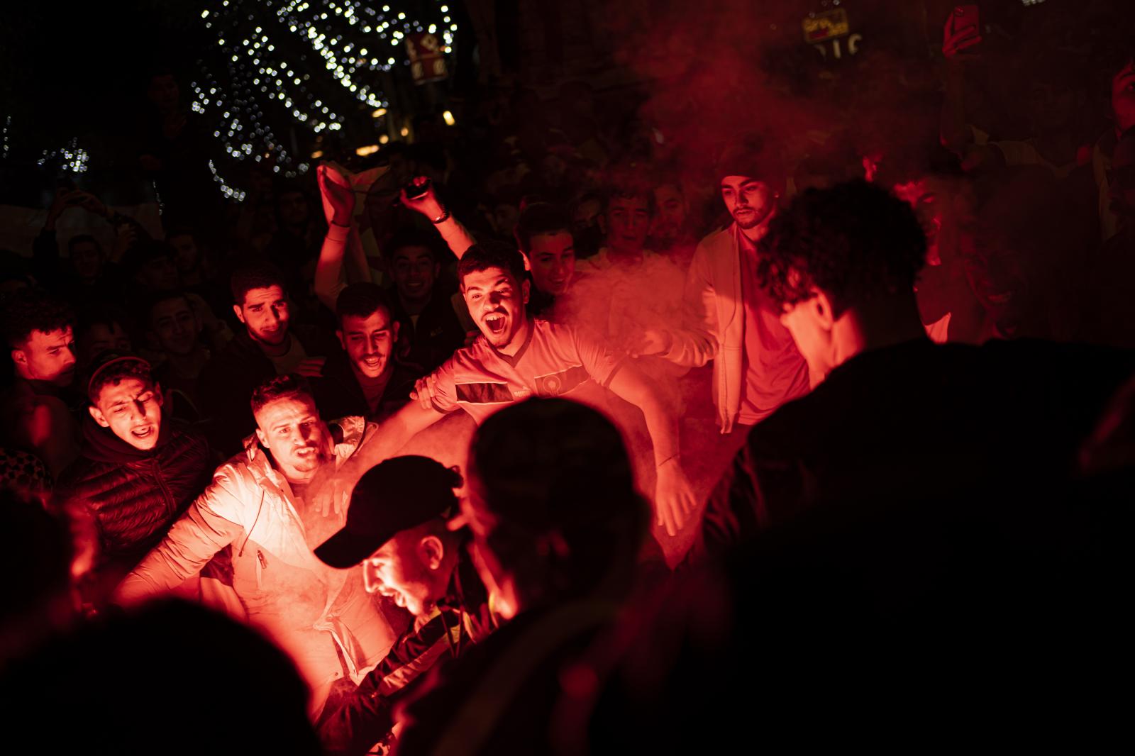 Image from Daily News - The Moroccan euphoria carried on to the streets of...