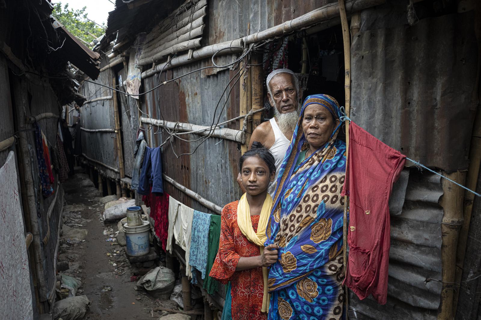 Beyond the storm -  Aklima Akhtar, with her father, Noor Islam, and mother,...