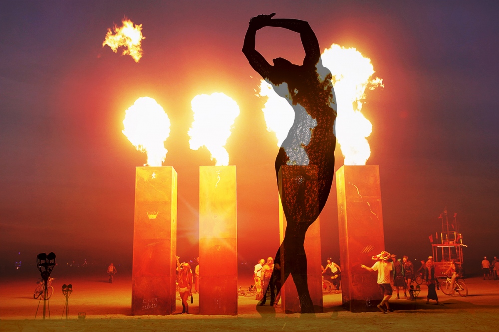 Burn Baby, Burn: Double Exposures from Burning Man