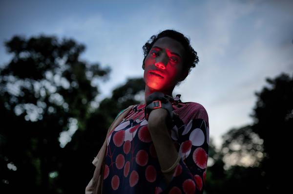 Image from Neither Man nor Woman - Sabina, a transgender woman, poses for a photographer;...
