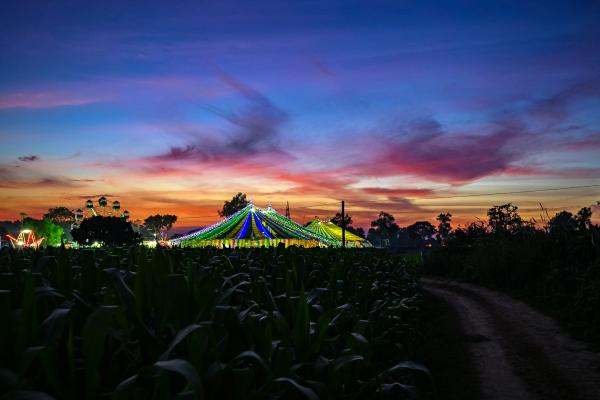Image from Traditional Circus of Bangladesh -   The view of the colorful lighting tent of a traditional...