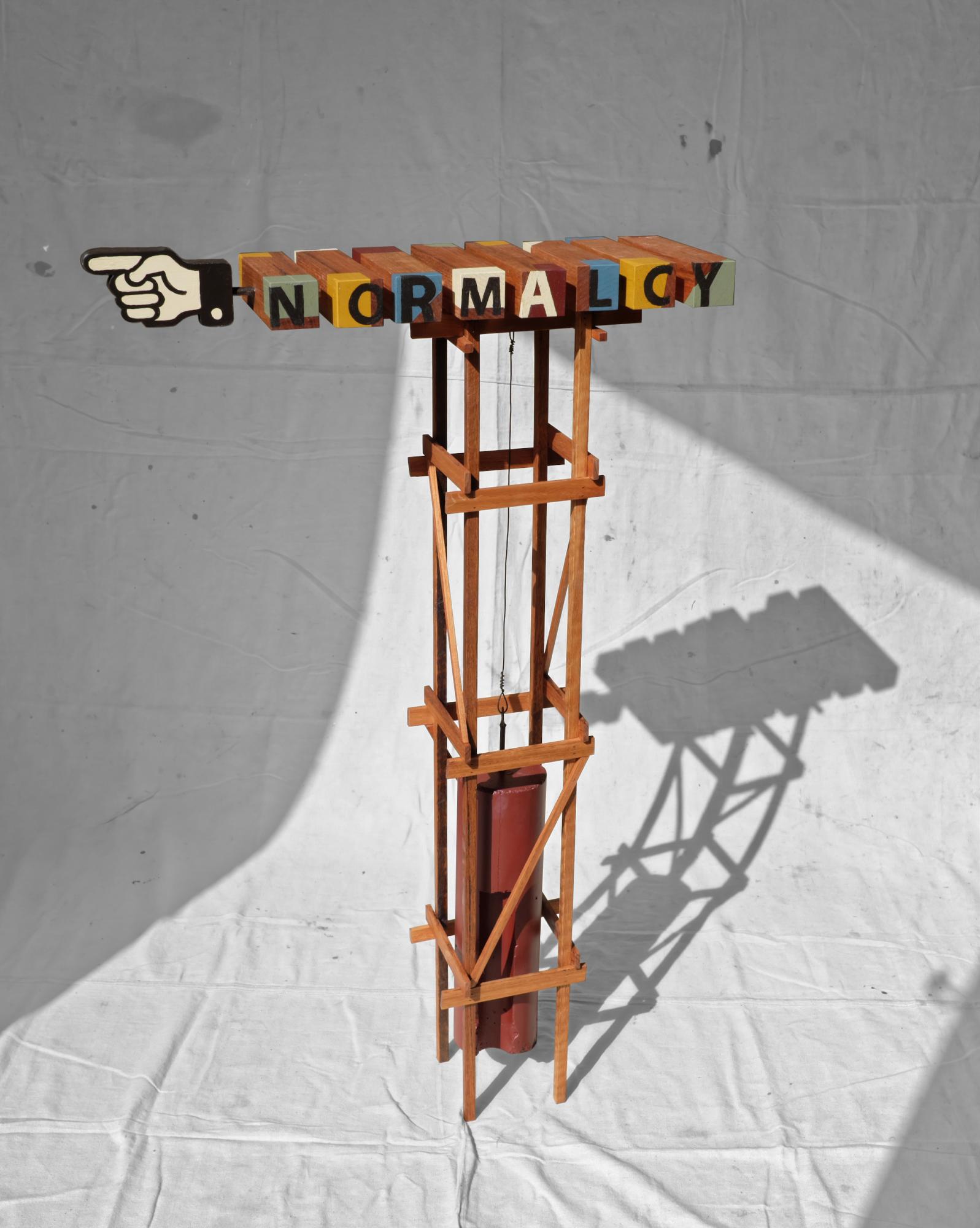 Normalcy -  Sign of Normalcy, 2020   Concrete, Timber, Wire, Acrylic...