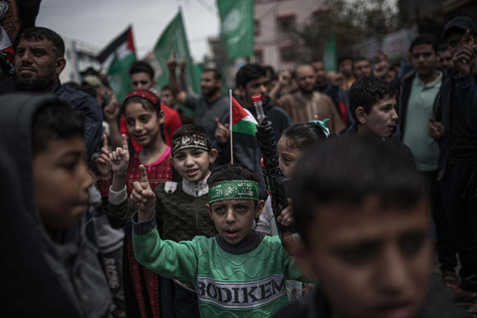 A protest In Gaza