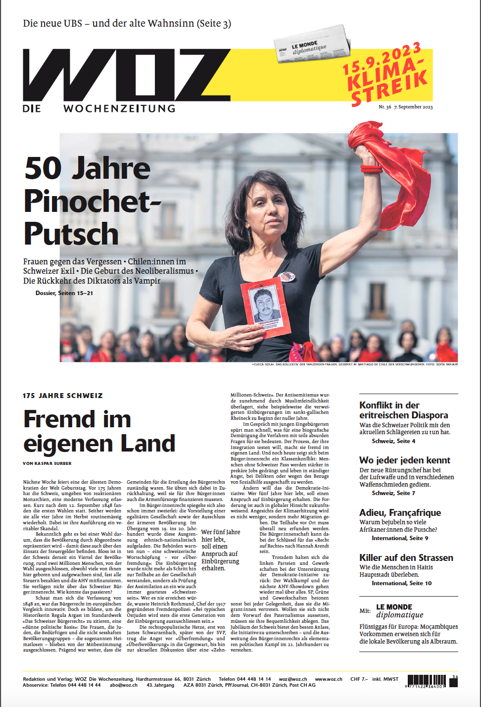 WOZ Die Wochenzeitung - 50 Jahre Pinochet- Putsch