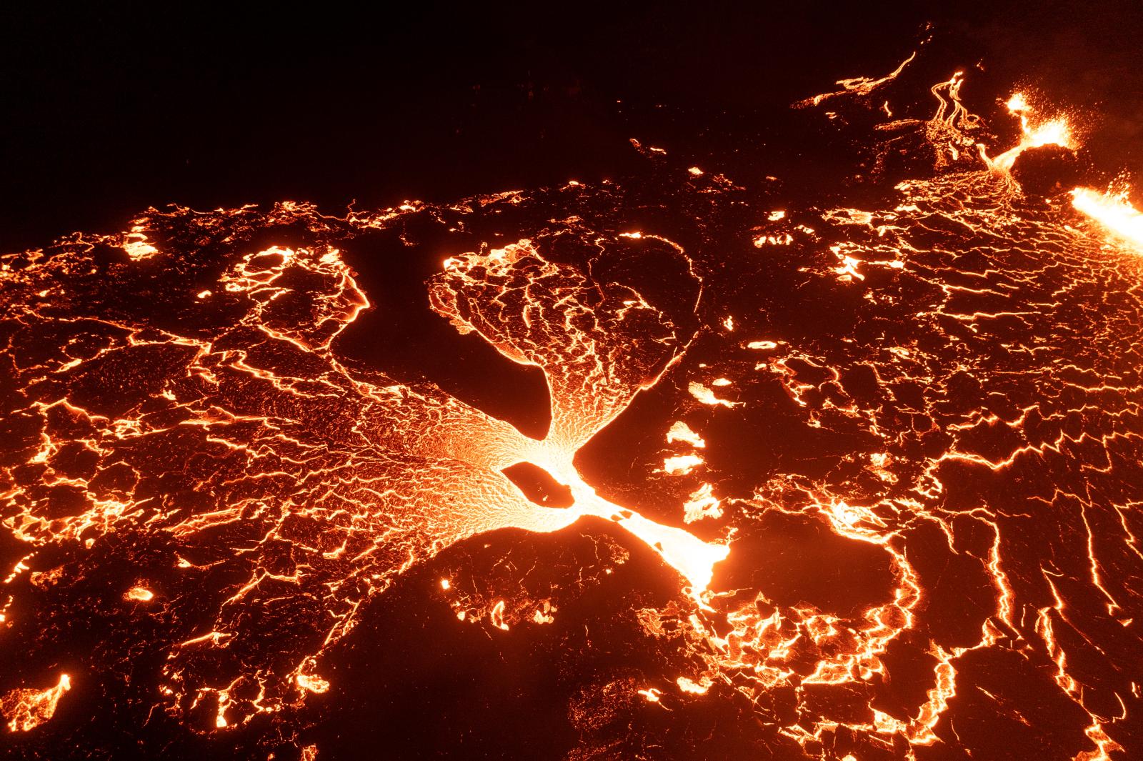 Volcanic eruption in Geldingada...celand, August 3, 2022. Iceland