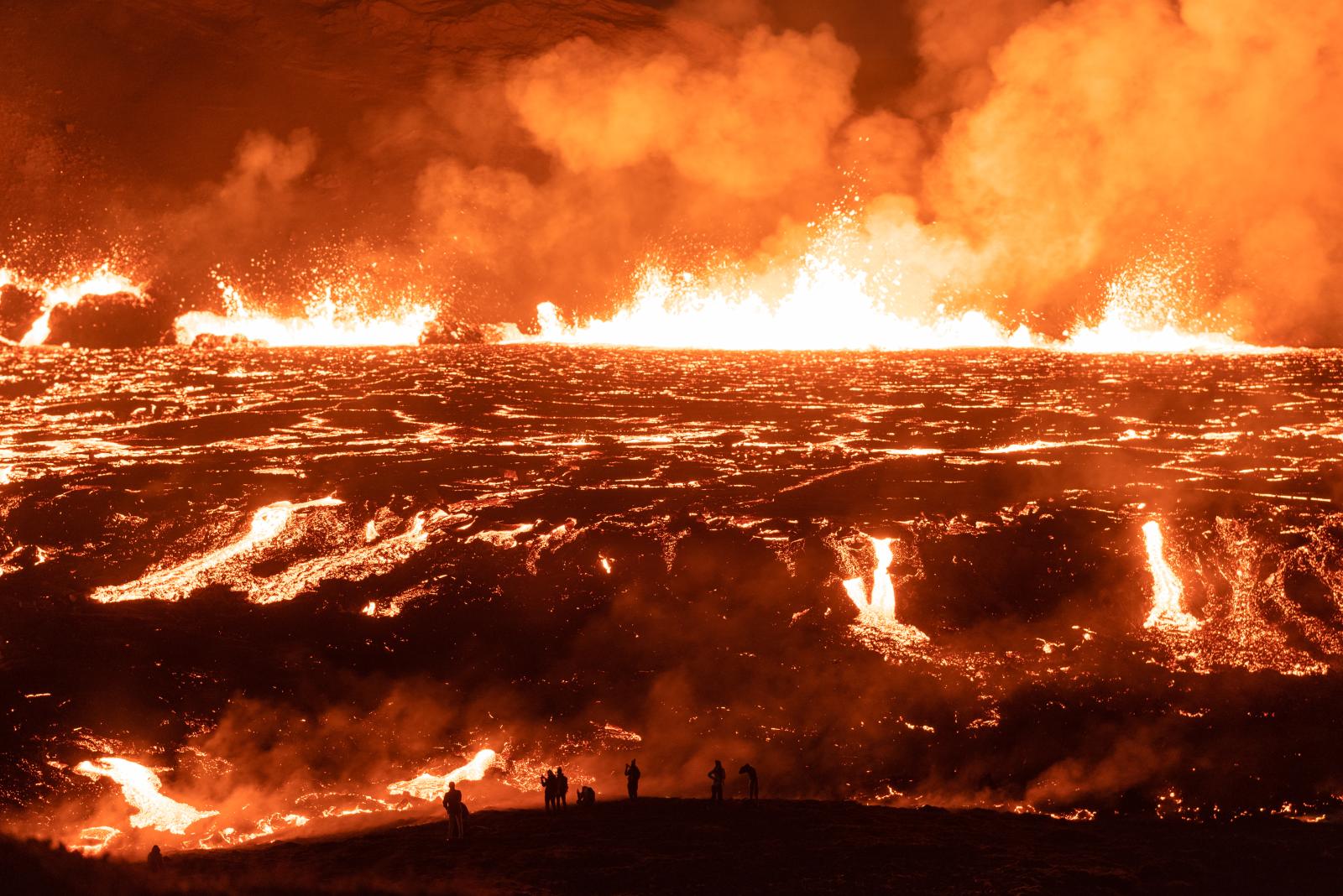 Volcanic eruption in Geldingada...celand, August 3, 2022. Iceland