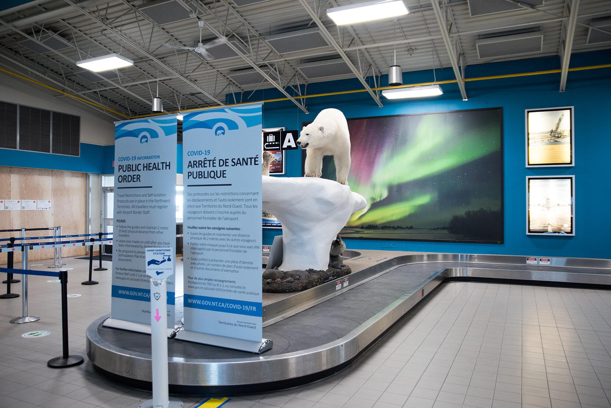 Pandemic Plan - The New York Times - The arrivals area of the Yellowknife airport is covered...