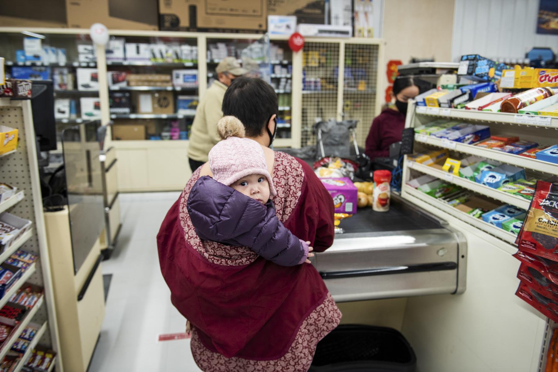 The Hunt for Healthy Food - Pangnirtung residents buy groceries and supplies at the...