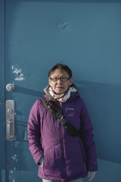 Image from Portraits - Madeline Qumuatuq, the community wellness coordinator, in...
