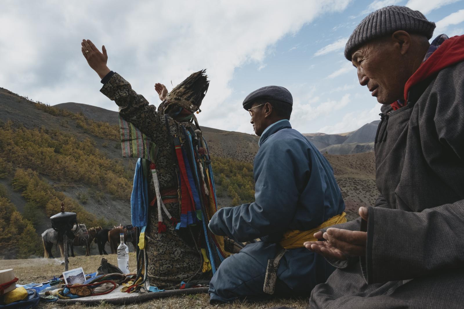 Buyanbadrakh Erdenetsogk leads ... the Altai Mountains, Mongolia.