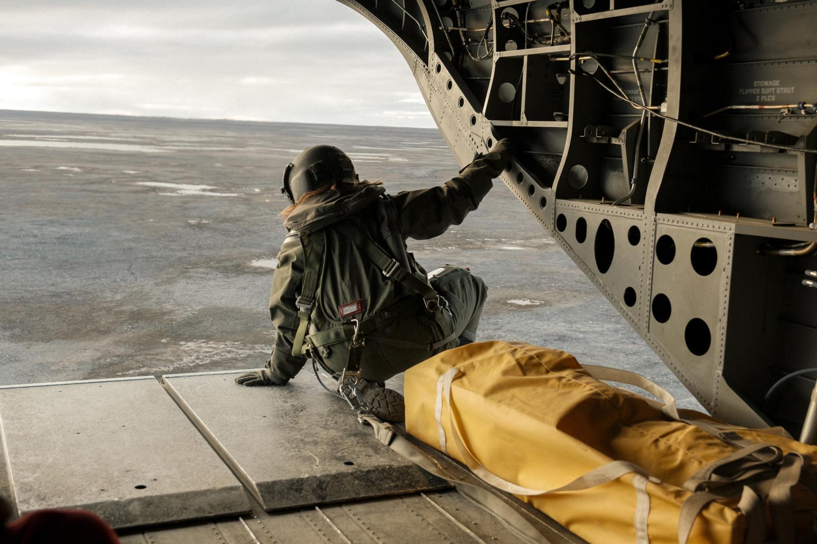 A flight engineer checks the la...s Canada&rsquo;s far north.