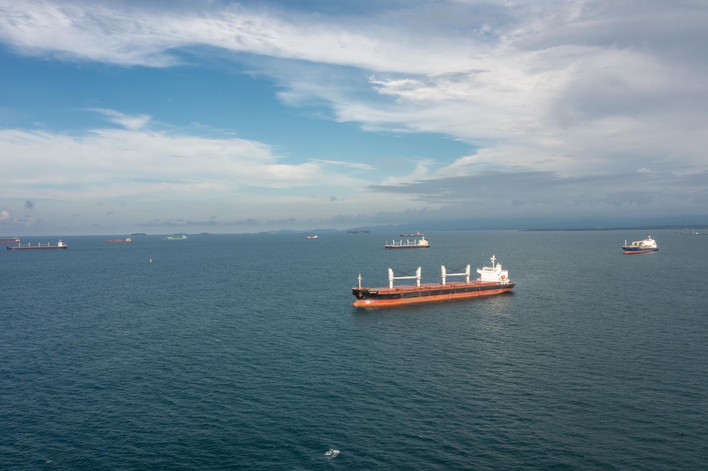 Bloomberg: Saving the Panama Canal Will Take Years and Cost Billions, If It’s Even Possible - Anchored ships waitin to cross the Panama Canal from the Atlantic side on Monday, Nov. 20, view...