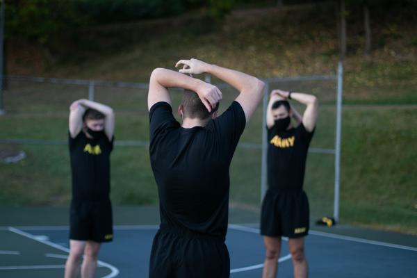 Army ROTC - Cadets participate in morning Physical Training that runs...