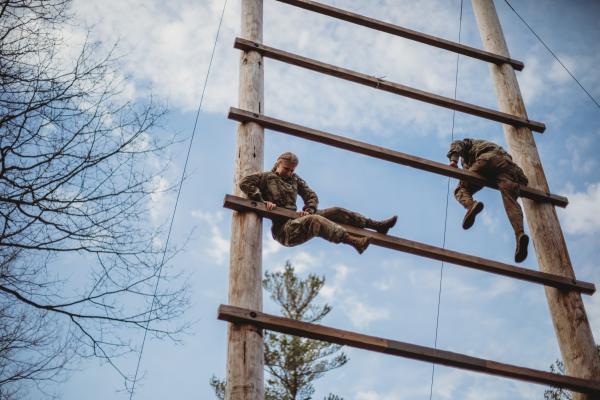 Army ROTC - CDT Scheeren puts forth her best effort to complete the...