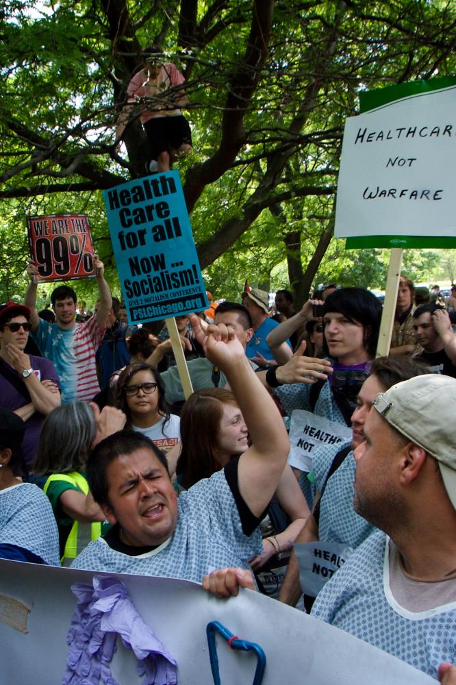 Healthcare Not Warfare, No NATO Protests Chicago, May 2012