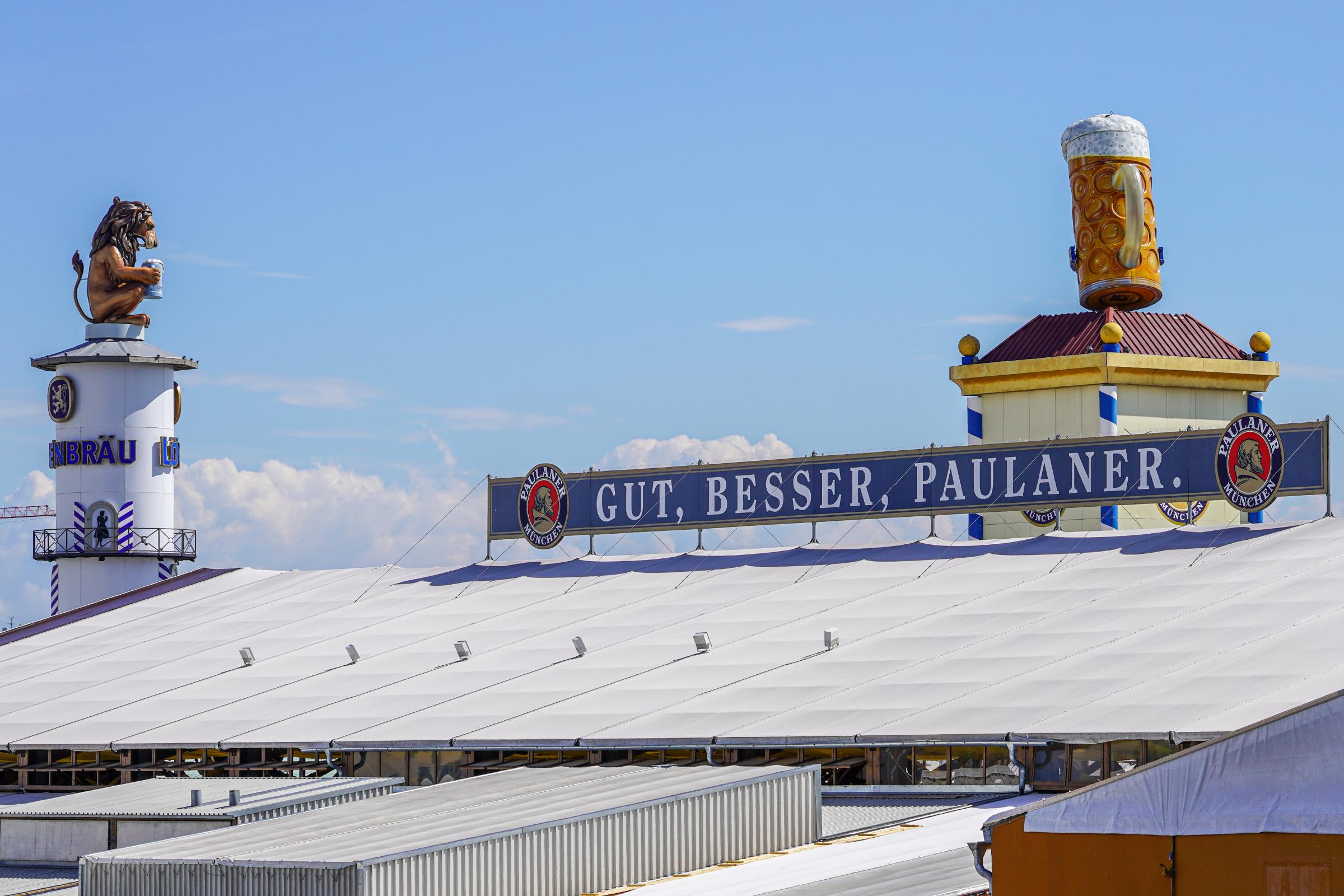 The Beer Tents for the world's largest Folk Festival, the Oktoberfest are set up