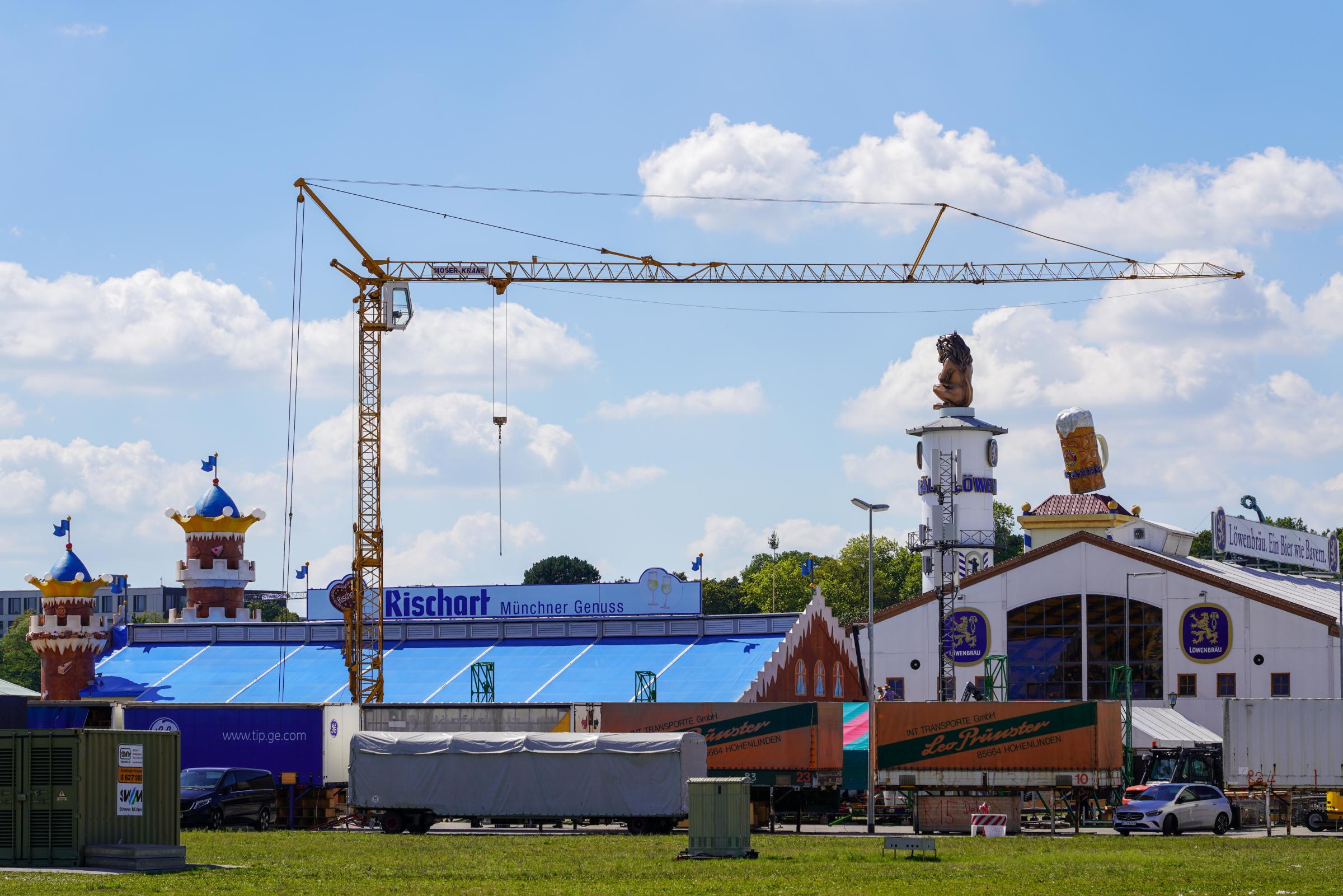The Beer Tents for the world's largest Folk Festival, the Oktoberfest are set up