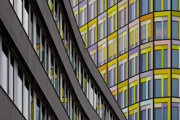 Detail of the ADAC Headquarters Building in Munich, an architectural Work of Art by Sauerbruch Hutton | Buy this image