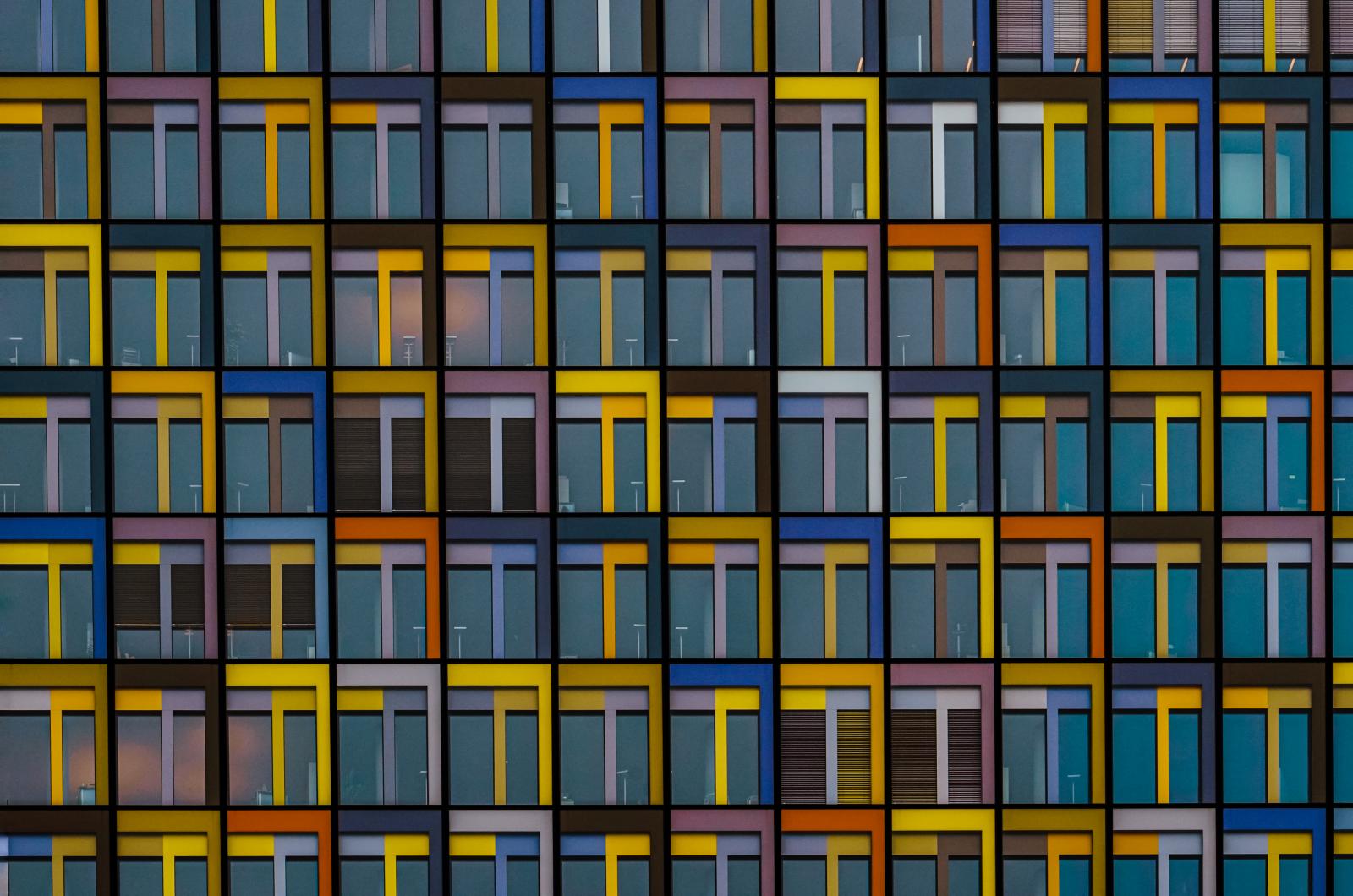Image from Facades Architecture. <br /> Fascination of the Faces of Buildings -  Munich, Germany  # 3819 12/2022 Detail of the ADAC...