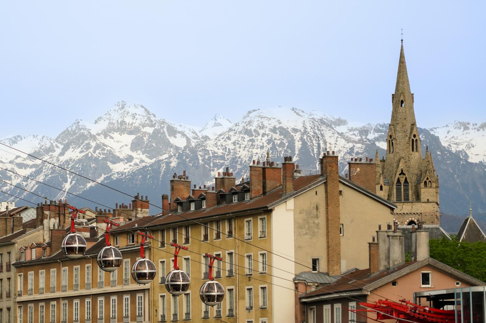Grenoble-Bastille Cable Car: Aerial Ascent to Bastille | Buy this image