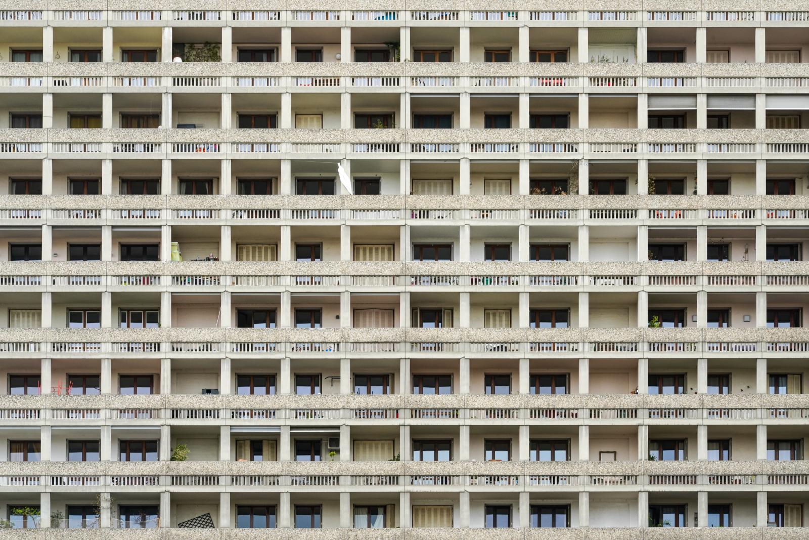 Image from Facades Architecture (3) <br /> Fascination of the Faces of Buildings -  Lyon, France  # 4205 4/2024 Lives Lined Up: The Stacked...