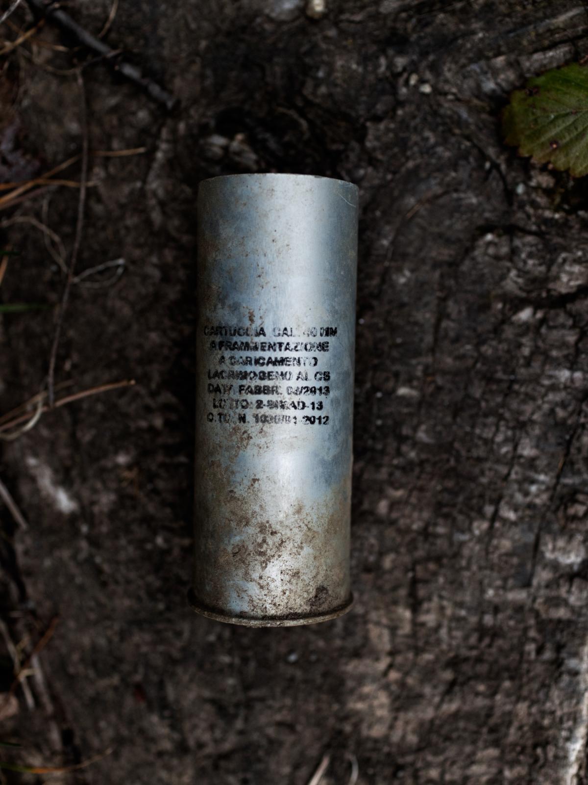 We are still dreaming  - A tear gas fired by the police outside the Chiomonte...