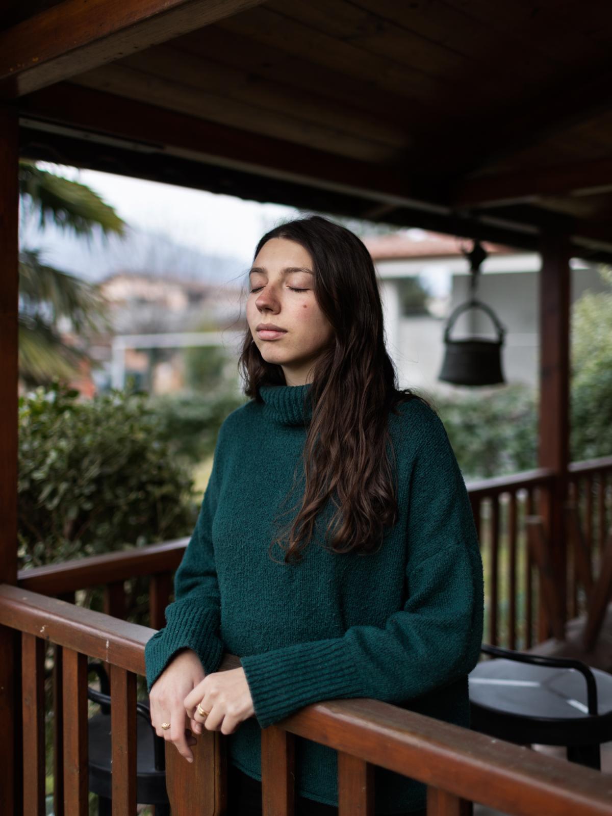 We are still dreaming  - Alessia, 25, in her house garden in Chiusa di San...