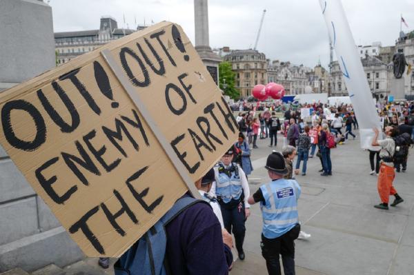 Trump protest in London  - 